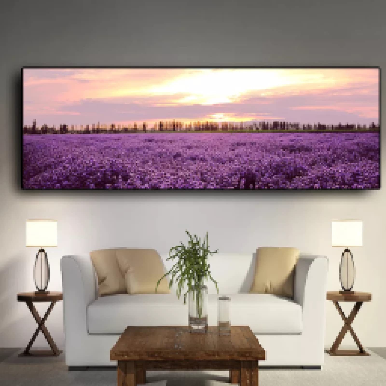 Affiches et impression moderne fleurs lavande coucher de soleil - 8