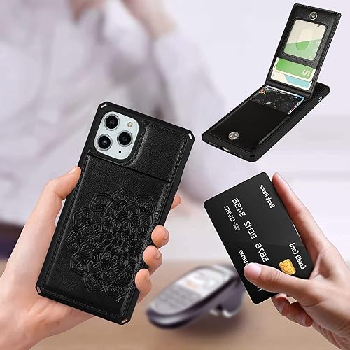 Miniatura 8 de iCoverCase Funda tipo cartera para iPhone 11 con soporte para tarjeta de crédito, bloqueo RFID de cuero de primera calidad con cierre magnético y