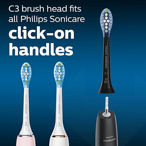 Miniatura 5 de Philips Sonicare - Cabezales de repuesto para cepillo de dientes originales C3 de alta calidad 2 cabezales de cepillo color negro HX904295 2 Pack