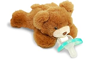 RaZbuddy JollyPop Pacifier Holder with Bear Design and Removable Pacifier - For...