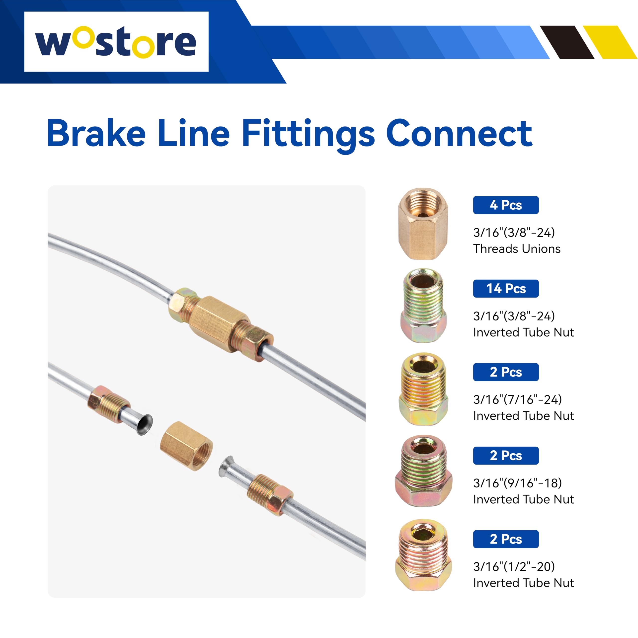 Wostore Tuyau de frein avec câble de frein de 7,6 m de diamètre 4,75 mm, 24