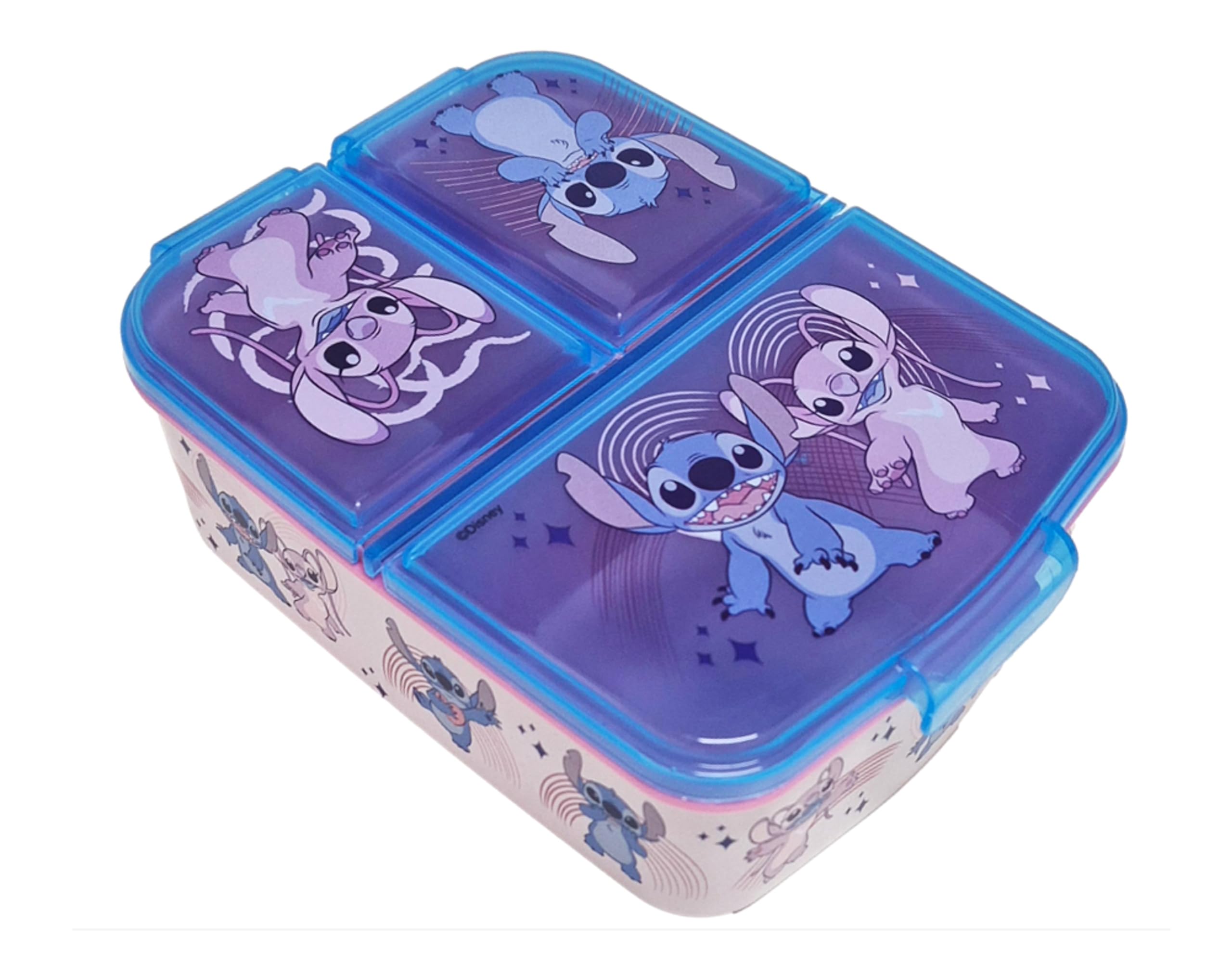 Theonoi Kinder Brotdose Lunchbox Sandwichbox Brotbox mit Fächern/Unterteilung - BPA frei (Lilo & Stitch)