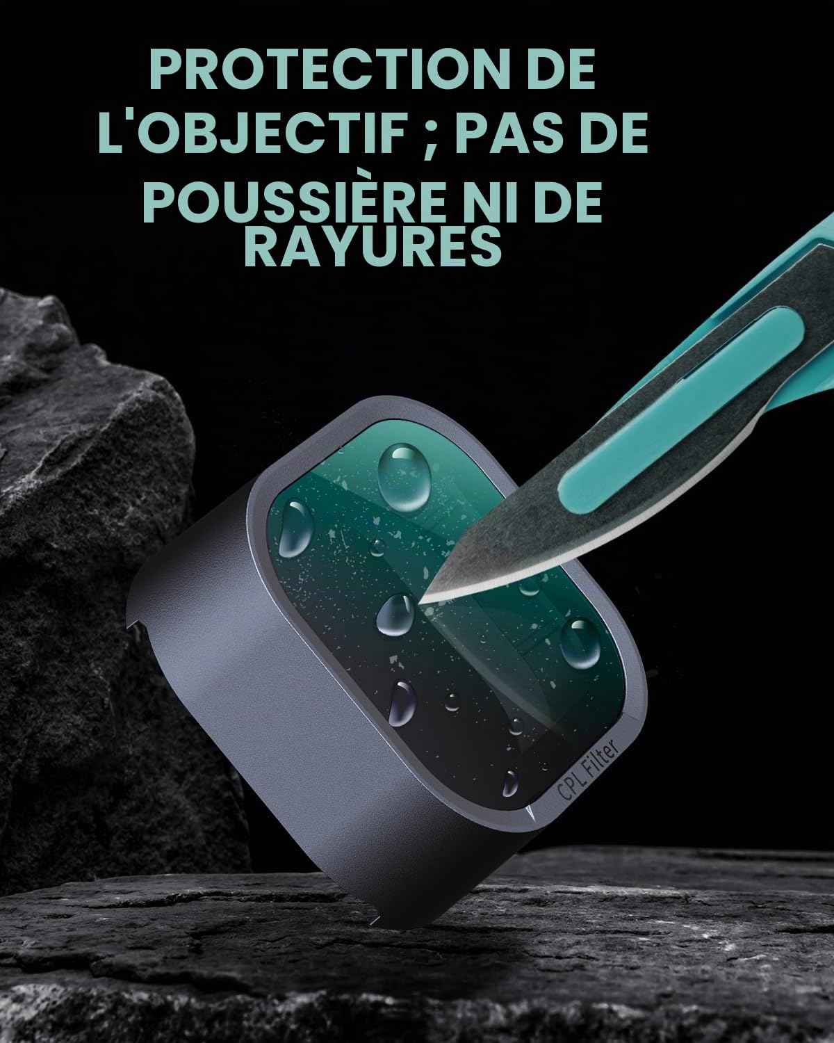 BOTSLAB Filtre polarisant circulaire (CPL) pour appareil photo avant de Dual Dashcam G980H/G980H Pro, ne convient pas pour caméra embarquée G980H 4 canaux ou 3 canaux