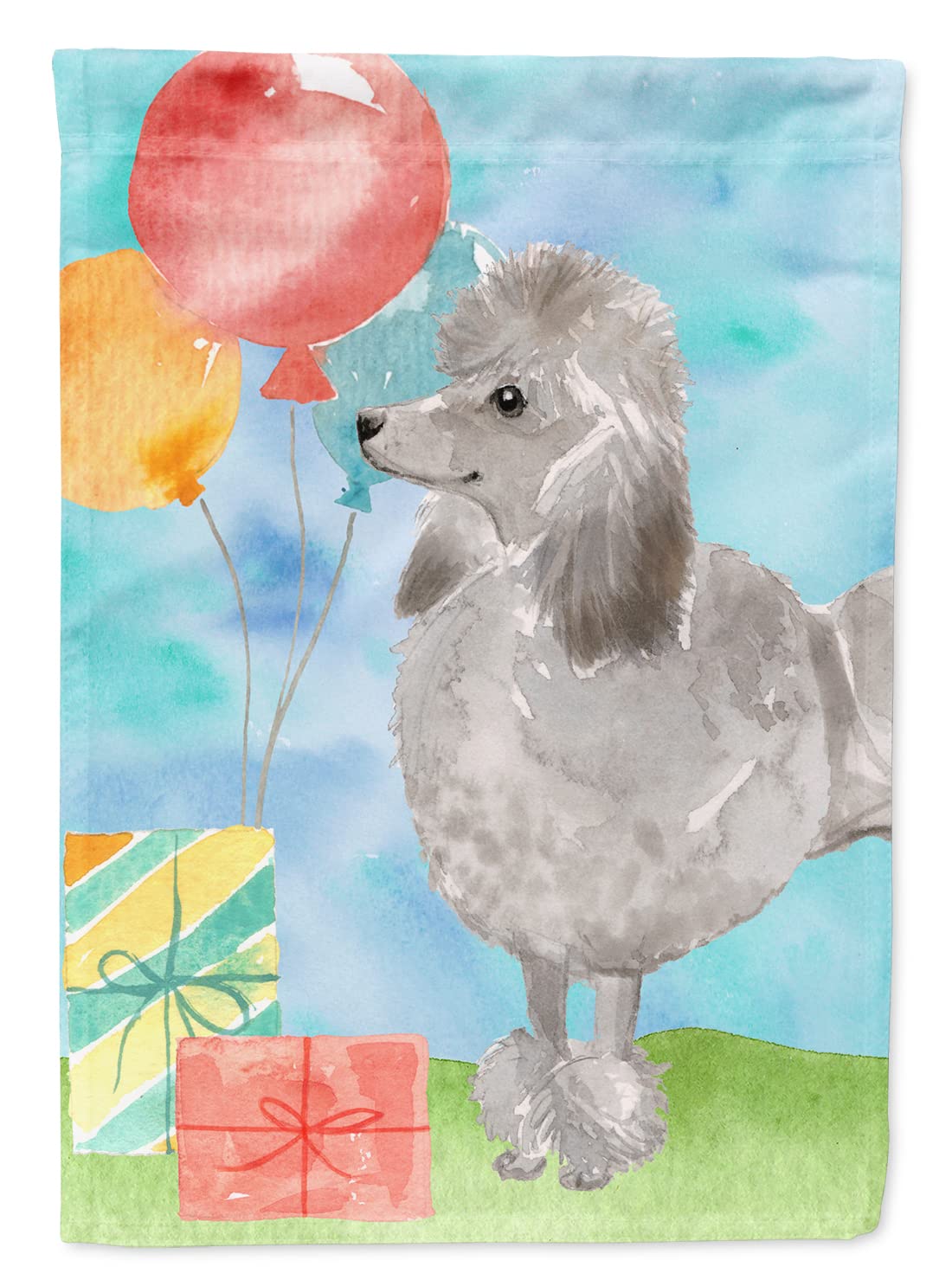 Drapeau caniche argenté en toile de canevas haut de gamme Caroline's Treasures CK3254CHF