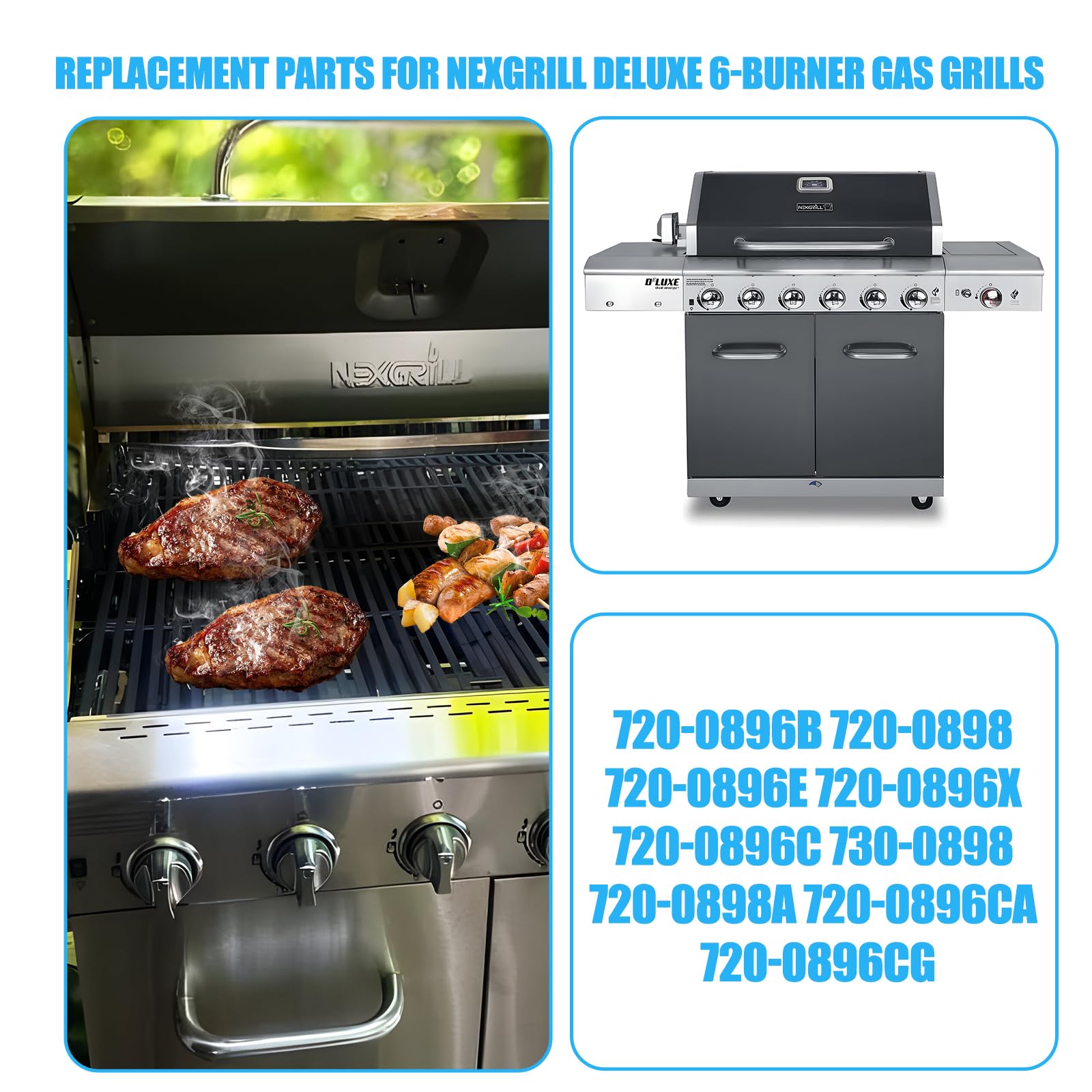 Adviace Replacement Parts For Nexgrill 720-0896 720-0896B 720-0898 720