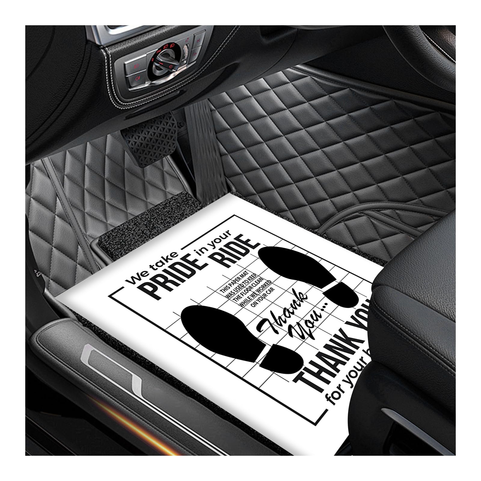 SHMZK 50 PCS Car Paper Floor Mats 16 x 20 Inch Disposable Floor Mat Temporary Car Floor Protector