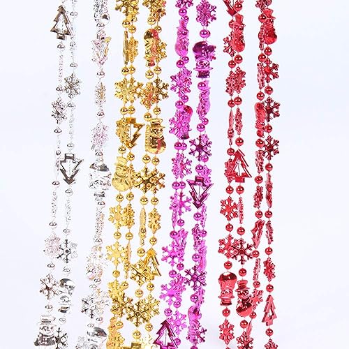 Miniatura 3 de Guirnalda de perlas de muñeco de nieve de copo de nieve para Navidad, San Valentín, exposición, boda, fiesta, manualidades, decoración del hogar,