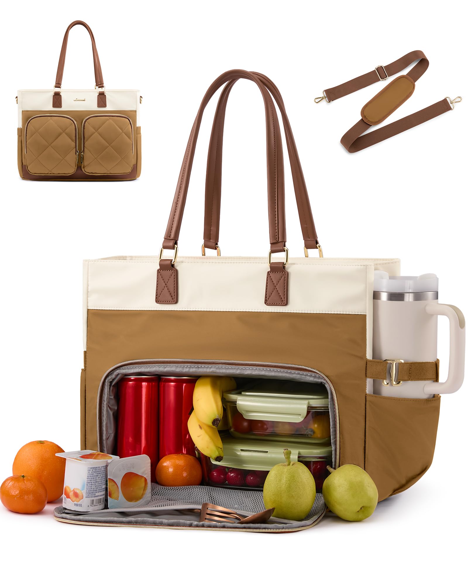 LOVEVOOK Lunch Bag for Women,Work Tote Bag with Lunch Compartment