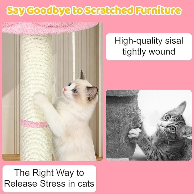 Torre Rascador para Gatos Adultos con Sisal y Juguetes miniatura 6