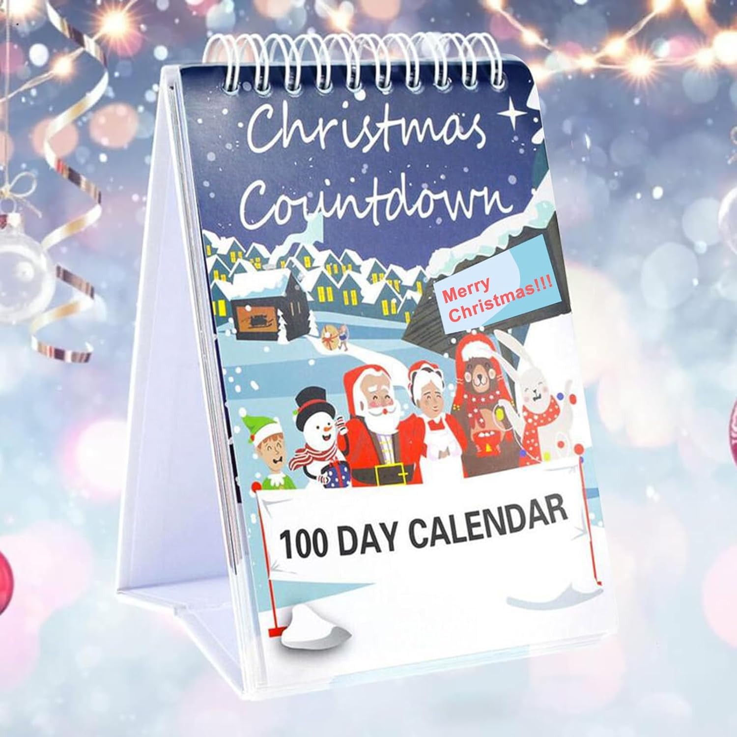 100 Day Christmas Countdown Calendar 2024,Christmas Countdown Calendar,Desktop Advent Calendar for Home Office Room Decor,Xmas Count Down Gift (Multicolor)