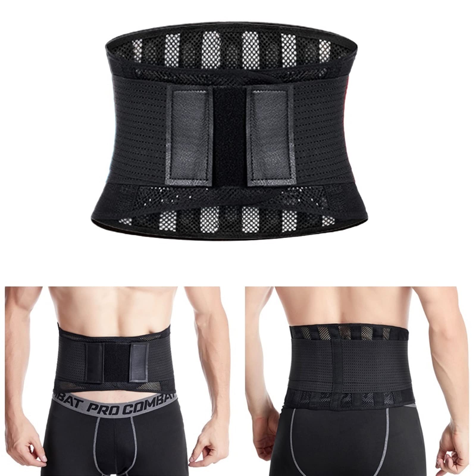 Corrector de espalda Soporte para la espalda El soporte para la parte inferior de la espalda proporciona alivio del dolor: el cinturón de soporte lumbar transpirable para hombres y mujeres mantiene