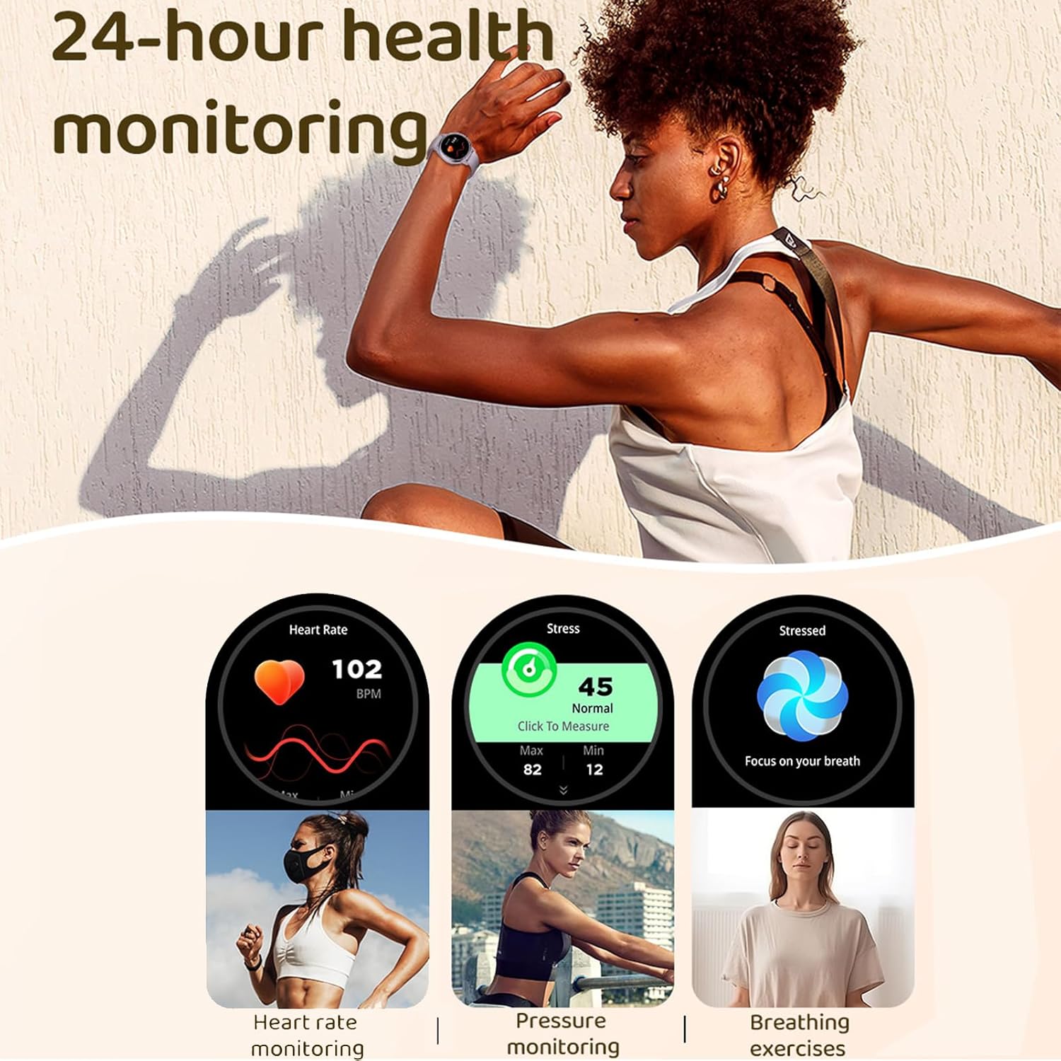 Smart Watches for Women with Flashlight Heart Rate Monitor Pedometer Sleep Monitor Bluetooth Call 100+ Sport Modes Fitness Tracker Fitness Watch for Android iOS
