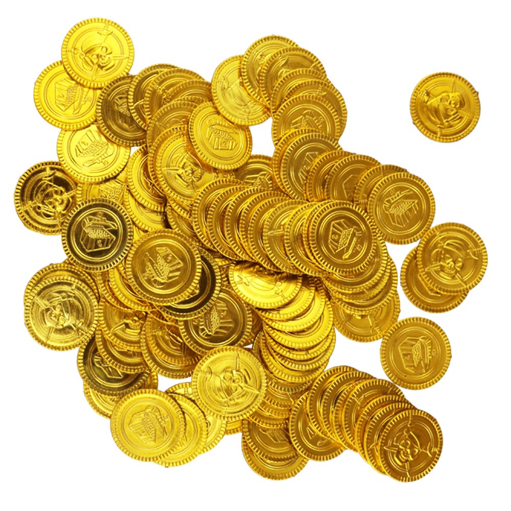 Buy Etmact 100pcs Plastic Play Gold Treasure Coins Plastic Gold Coins