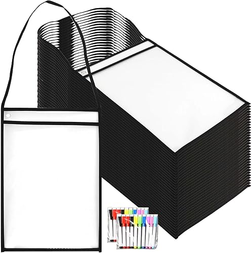 Paquete de 50 soportes para boletos de trabajo de 14 x 10 pulgadas, soporte para pedidos de trabajo, soportes para boletos de tienda con correa para