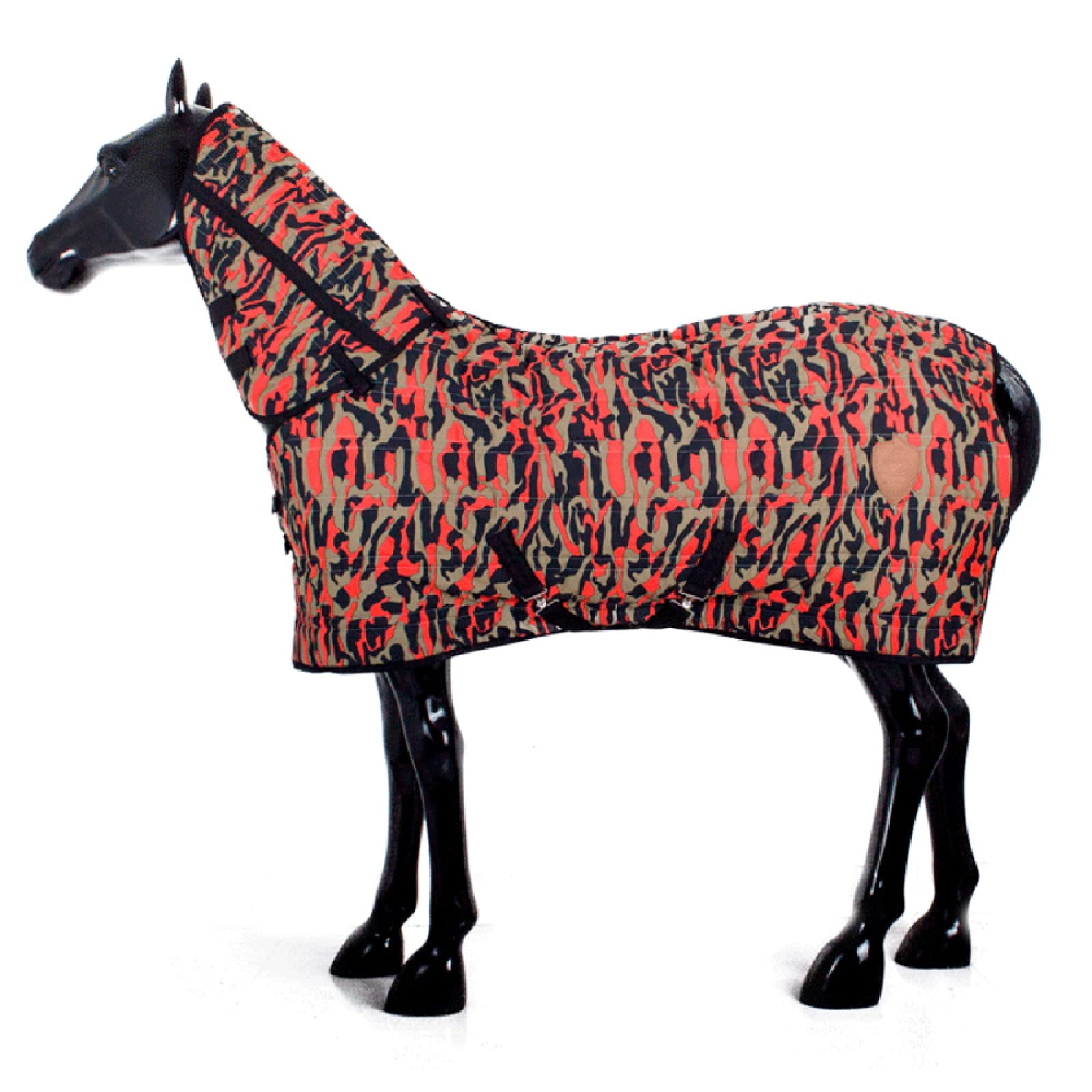 Mantas de Caballo para Invierno Impermeable, con Cuello Desmontable Térmico Cómodo Manta de Asistencia con Cuello Combinado Camuflaje Impermeable Manta de Caballo de Invierno,XL