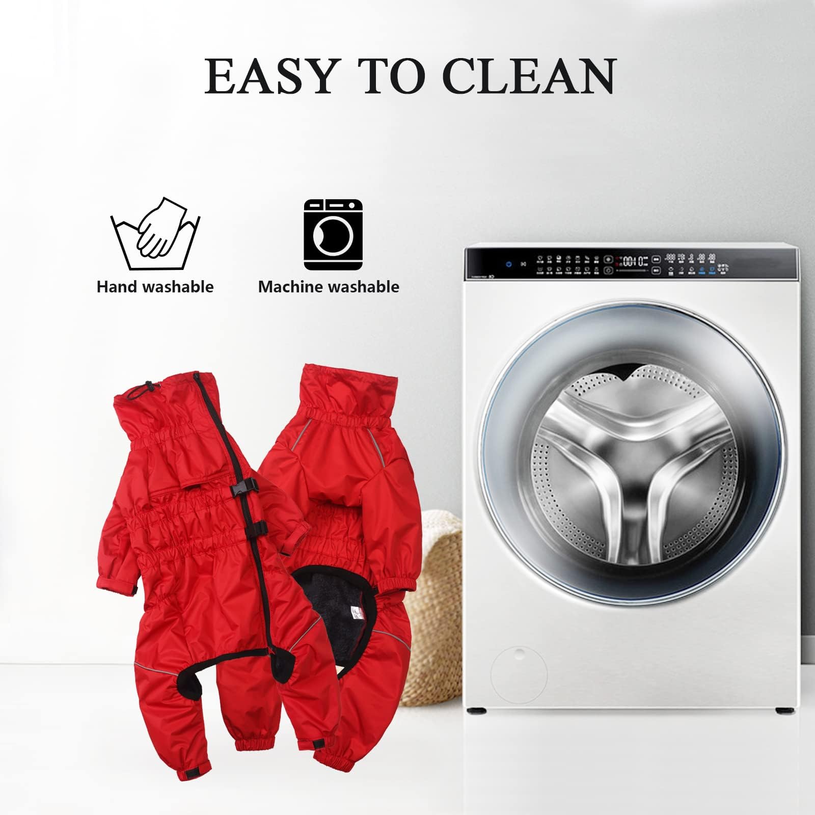 Cappotto invernale per cani con gamba 1/2,con Fodera in pile e antivento collo alto, impermeabile, riflettenti, quattro gambe Felpa per per cuccioli cane piccolo e medio-Rosso-3XL