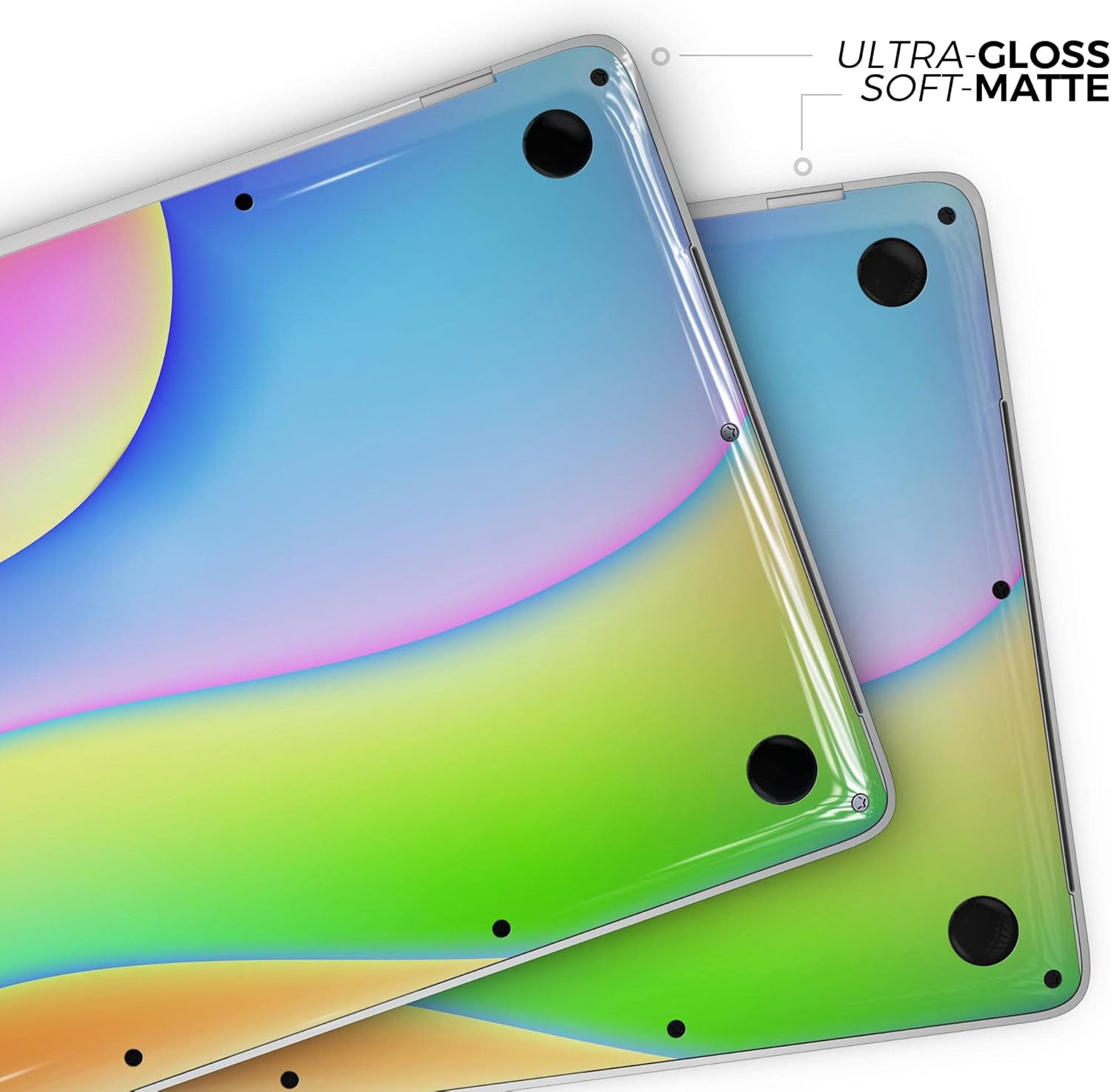 DesignSkinz - Abstract Neon Wave V5 - Full-Body Wrap Protective Decal Skin Kit Compatible with MacBook 13" Pro M1 (A2338)