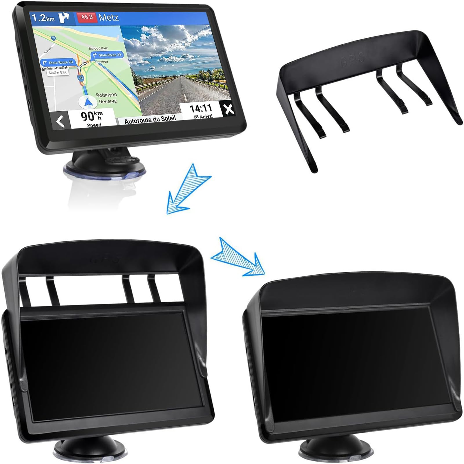 GPS Bluetooth Navigatore Satellitare per Auto, 7 Pollici 2023 Navigatore Satellitare per Camion con Bluetooth, Avviso Traffico Vocale, Aggiornamenti Gratuiti Delle Europa Mappa a vita