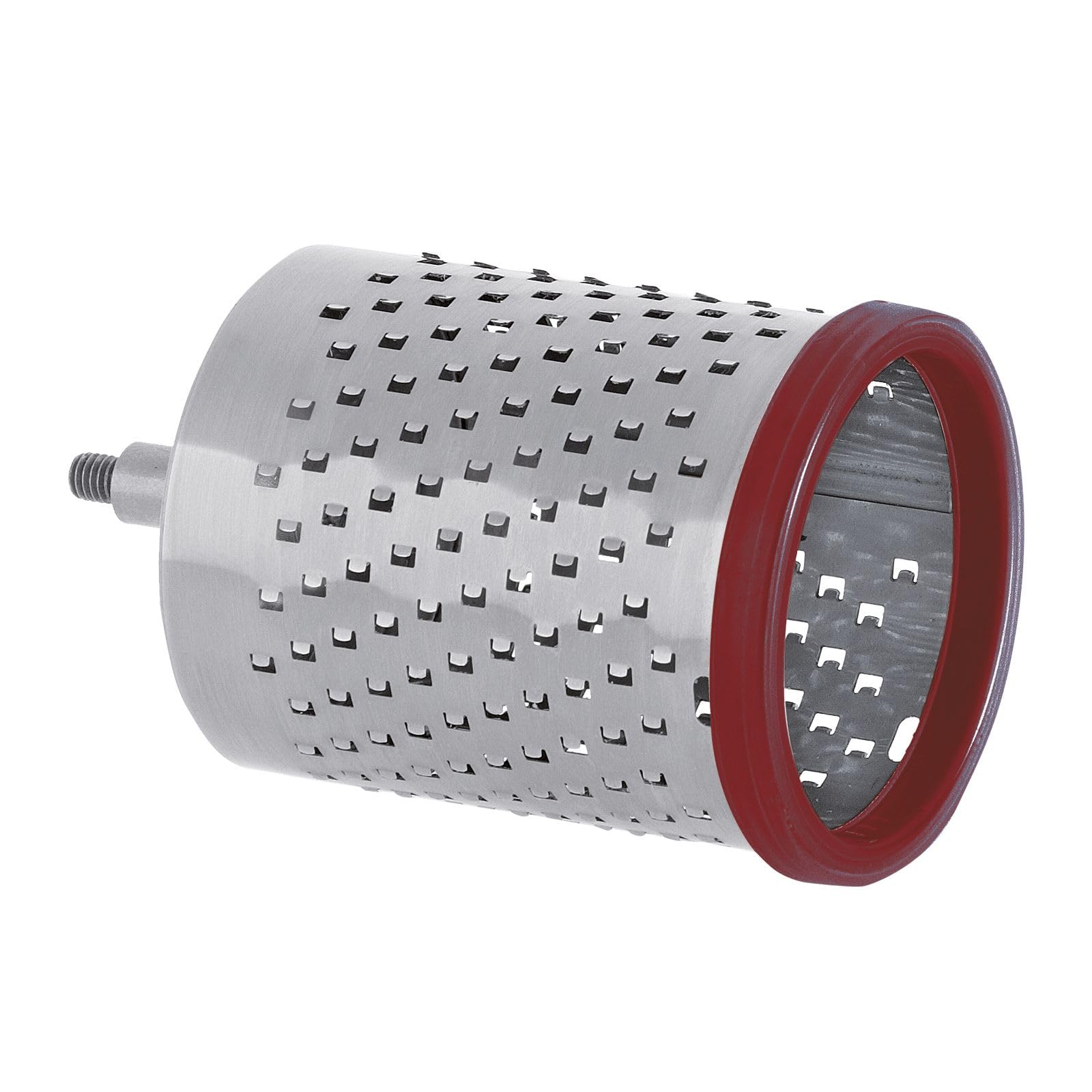 Westmark Macina a tamburo per mandorle con ventosa, Altezza: 18,9 cm, Acciaio inox/Plastica, Almondo, Bianco/Rosso, 97152260