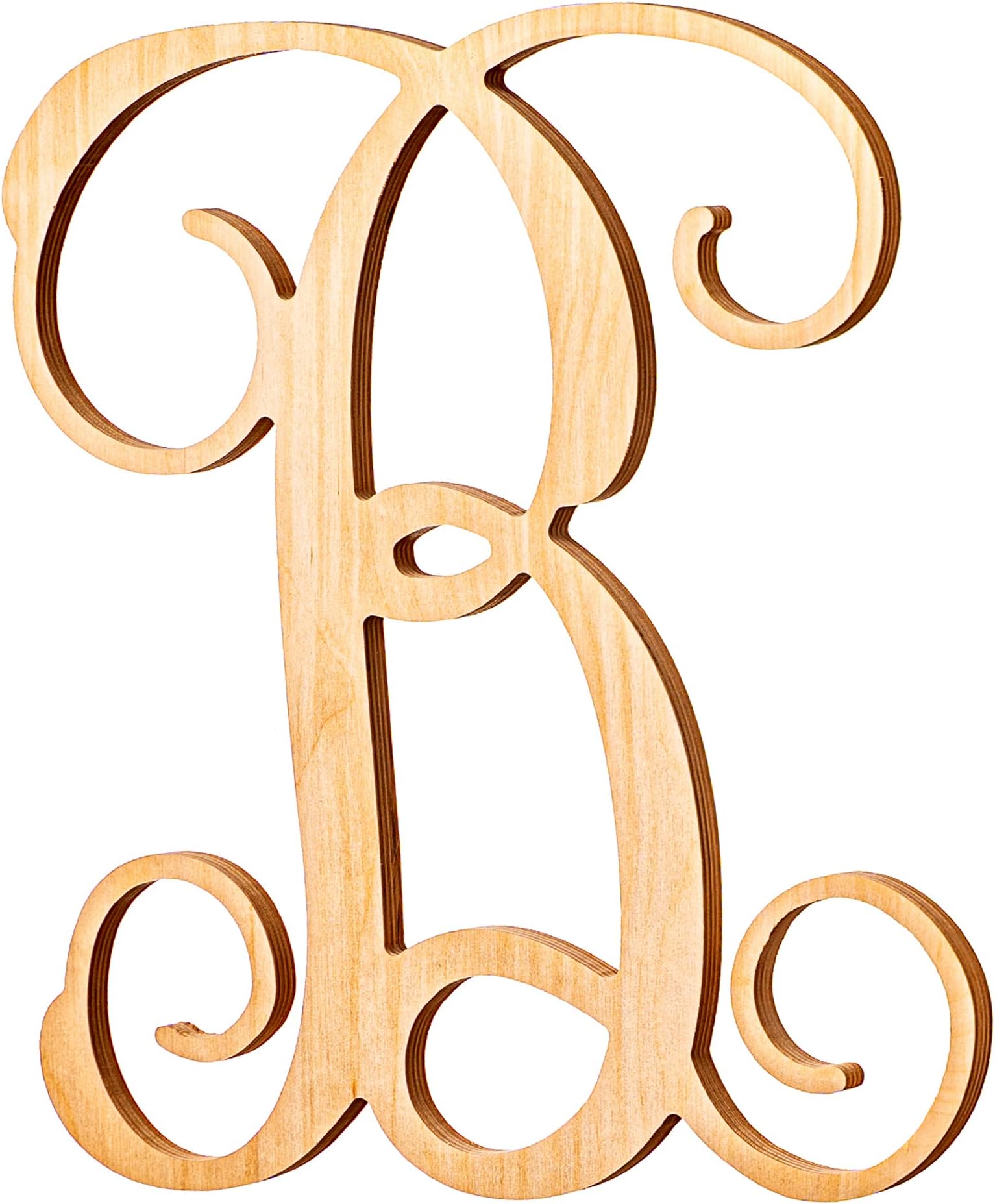 UNFINISHEDWOODCO Single Vine Monogram Unfinished Letter, 19.5-Inch, Letter "B"