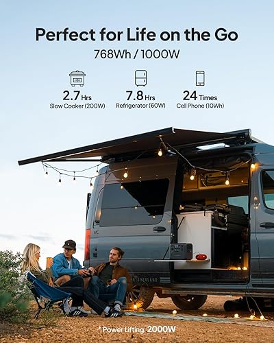 Miniatura 2 de BLUETTI Estación de energía portátil AC70, generador solar de 768 Wh con 2 salidas de CA de 1000 W (elevación de potencia de 2000 W), 100 W tipo C
