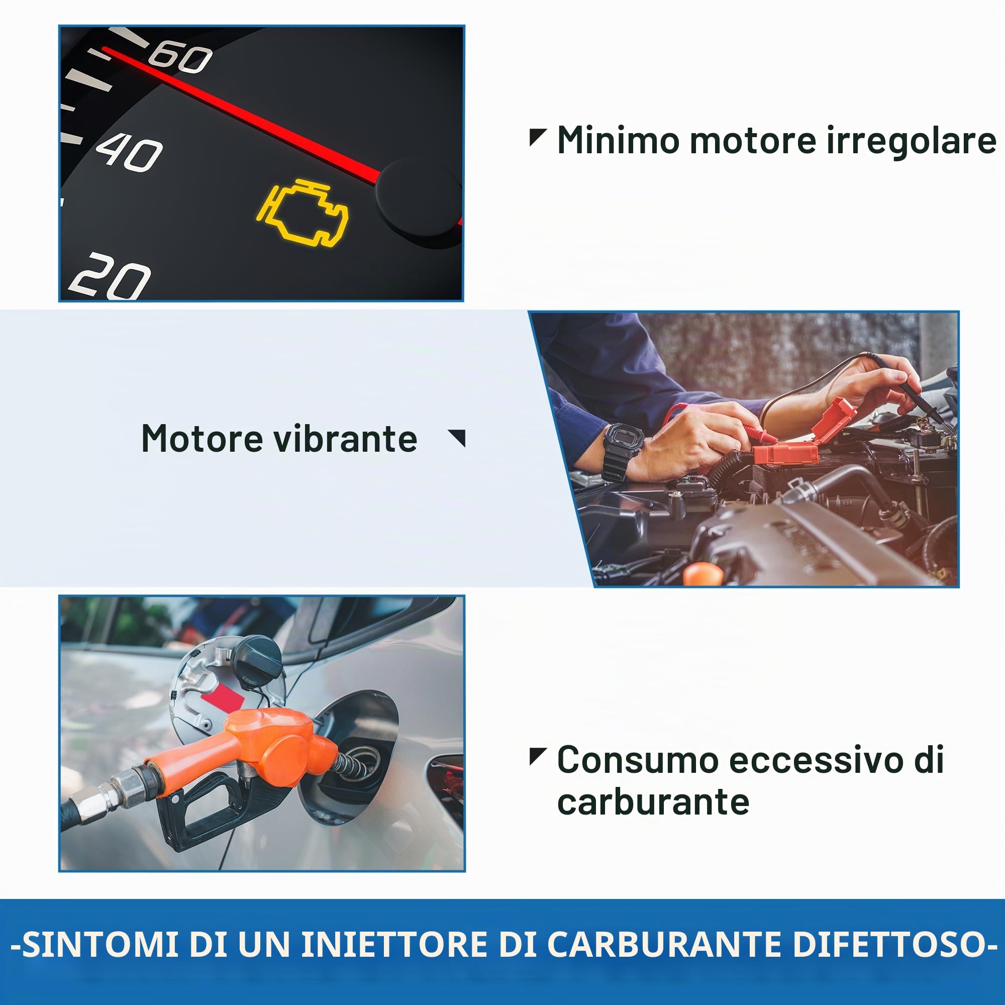A ABSOPRO Iniettore di carburante No.06H906036G/06J906036G per VW Golf 2.0 GTI 04-13 per VW Passat B6 B7 Berlina 2.0 TFSI 05-14 Nero 4 Pezzi