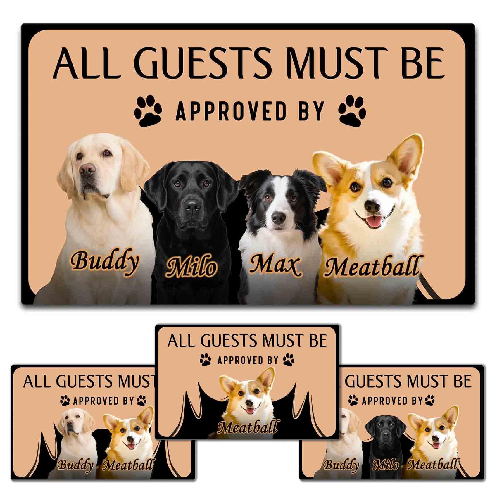 Custom Front Door Welcome Mat with Dog Name and Photo, Personalized Funny Entrance Porch Floor Mats, Customized Indoor Outdoor Decor Doormats,