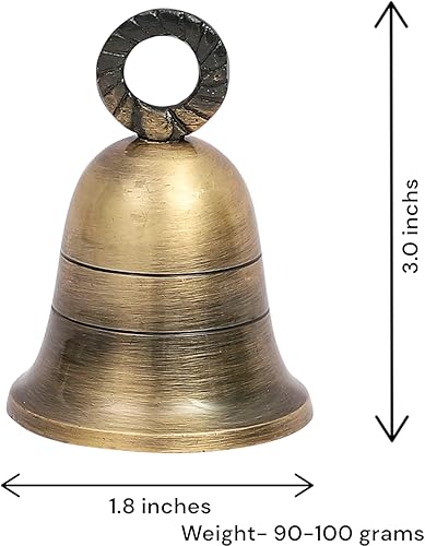 Miniatura 4 de Campanas de latón indio liso de oro antiguo, cascabeles de cascabel, decoración de puerta del hogar, manualidades, campanas de decoración de