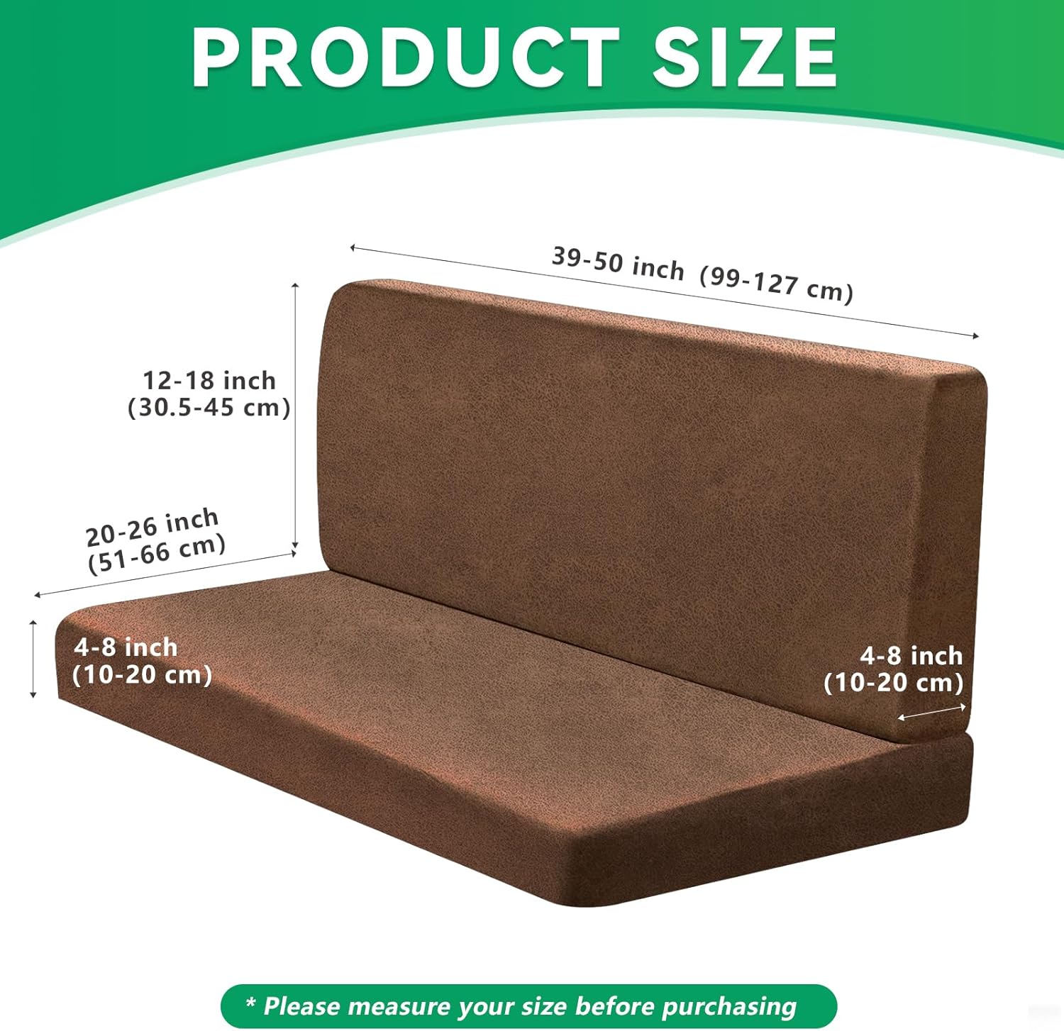 molasofa Leather Like RV Dinette Cushion Covers, RV Booth Seat Cover Stretchable Camper Cushion Couch Covers Washable Slipcovers for RV Camper Car Bench (2 Backrest Covers & 2 Bench Covers, Brown)