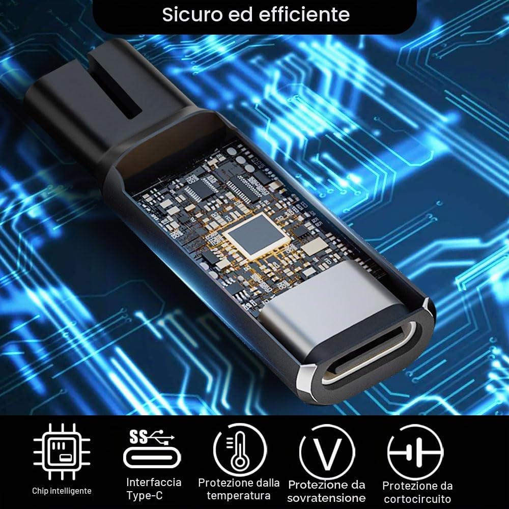 5 V Type-C Caricabatterie Adattatore per Phillips OneBlade QP2734 QP2724 QP2824 QP2834 QP4631 MG5910 MG7910 MG9510 QP1924 QP1324 USB-C Shaver Trimmer Charger Converter Compatibile con Philipp