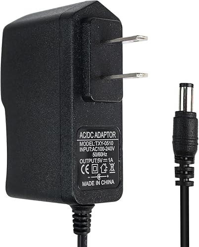Cable de fuente de alimentación de 5 V 1 A, adaptador de corriente máximo de 5 W, enchufe universal de cargador de pared, CA 100-240V a CC 5V 1A 5W,