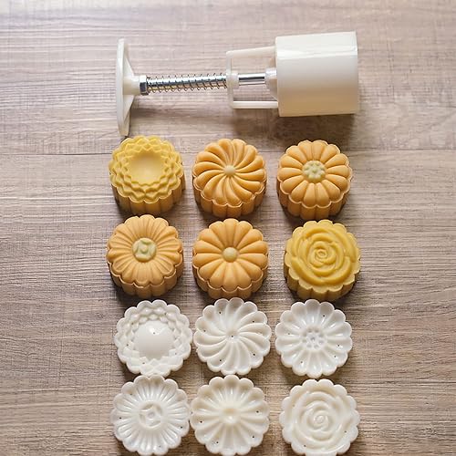 Miniatura 4 de Juego de moldes de pastel de luna de crisantemo adecuado para accesorios de molde de bricolaje en festival de mediados de otoño utilizado para el