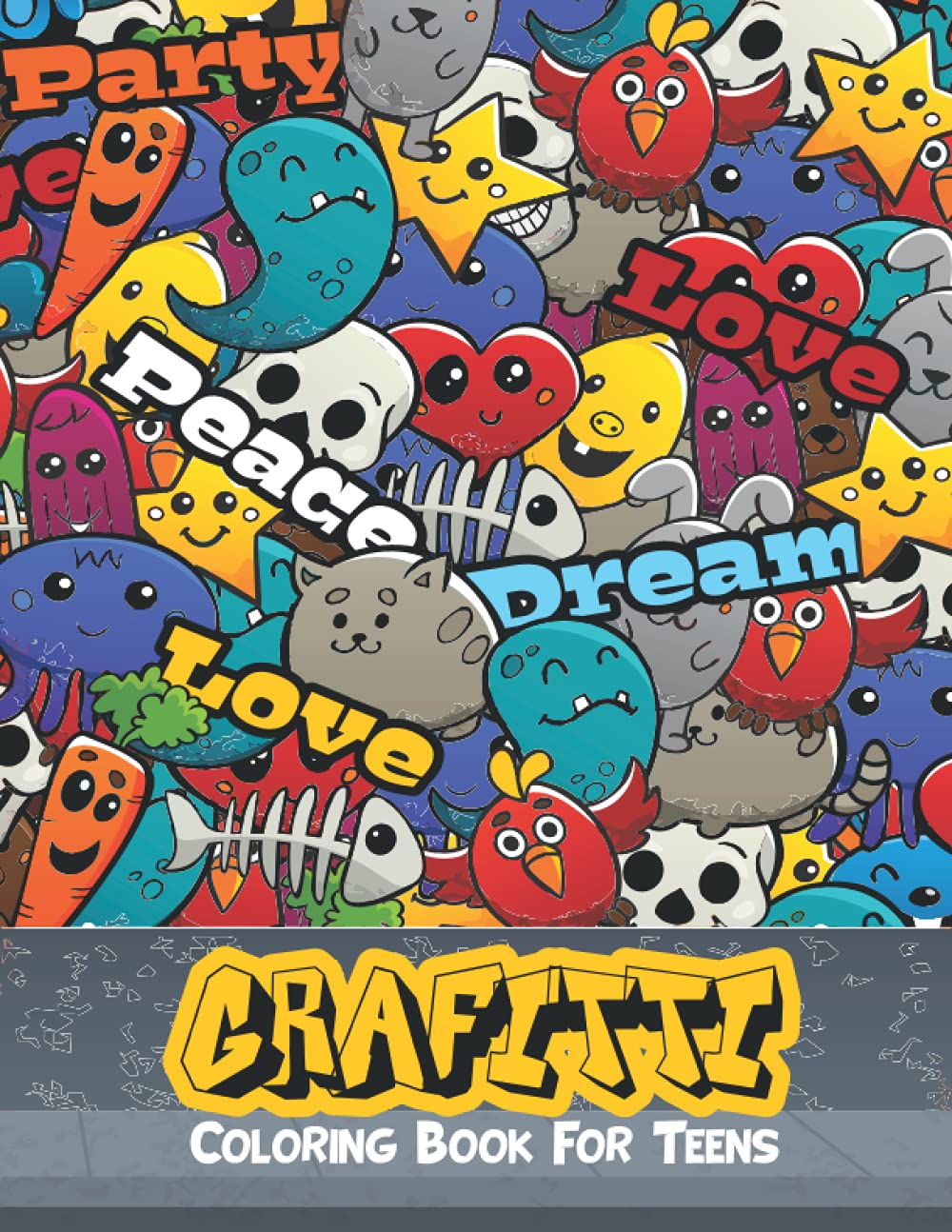 Livre de coloriage graffiti ado parfait pour s'occuper le week-end à la maison