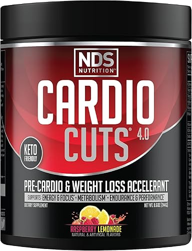 Cardio Cuts NDS Nutrition 4.0 Suplemento preentrenamiento  Fórmula avanzada para pérdida de peso y precardiovascular con L-carnitina, CLA, MCTs,