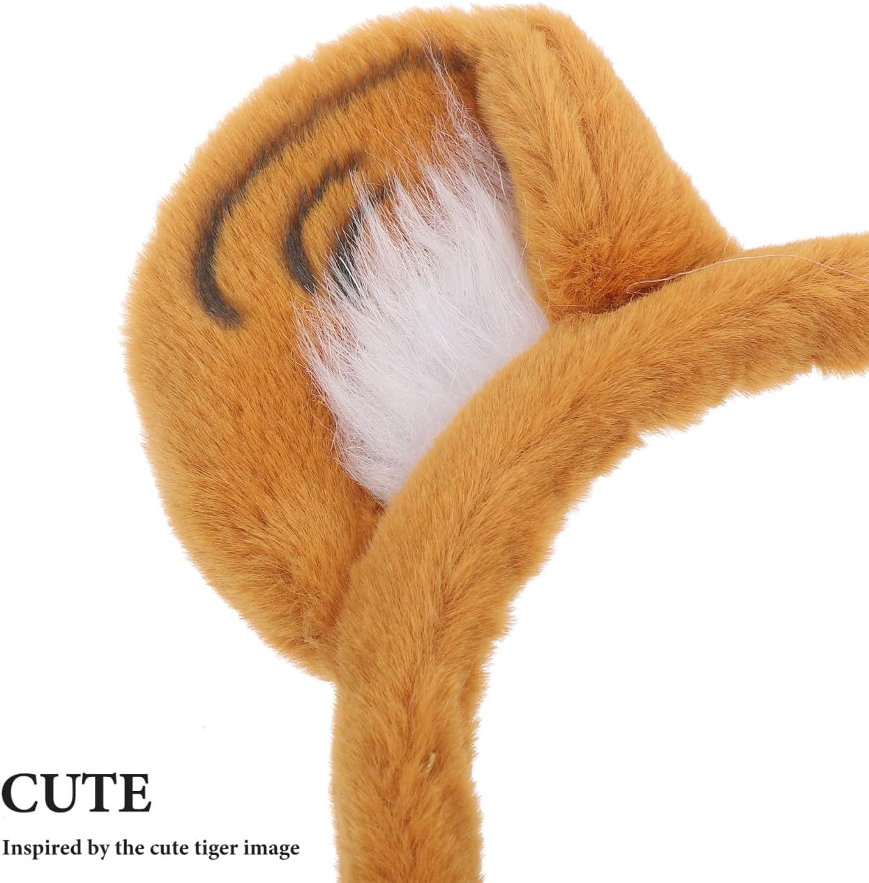 Cute Tiger Headband for Kids and Adults Plush Animal Ear Hair Band for Parties Costume Events and Everyday Dress-up - Image 4