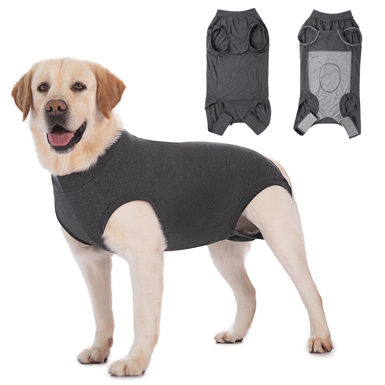 Axcimond Hundebody Nach Op Leckschutz Op Body Hund Kastration Hündin Rüde Medical Pet Shirt Hund Einteiler Wundschutzanzüge für Hunde Mit Klettverschluss Alternativen zu Kegel und Halskrause