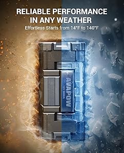 AVAPOW 6000A Car Battery Jump Starter(for All Gas or up to 12L Diesel) Powerful Car Jump Starter with Dual USB Quick Charge and DC Output,12V Jump Pack with Built-in LED Bright Light