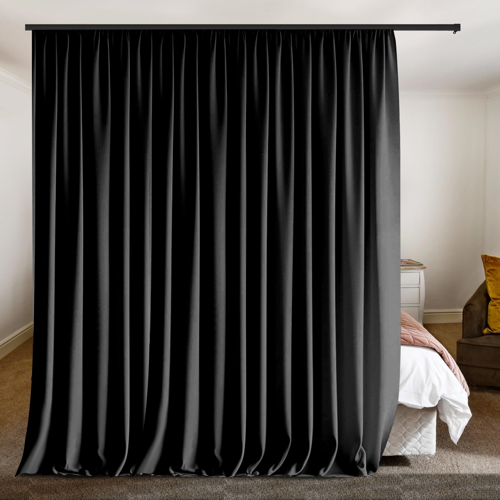 ROOMNESTRoom Divider Curtain Black 10 * 9