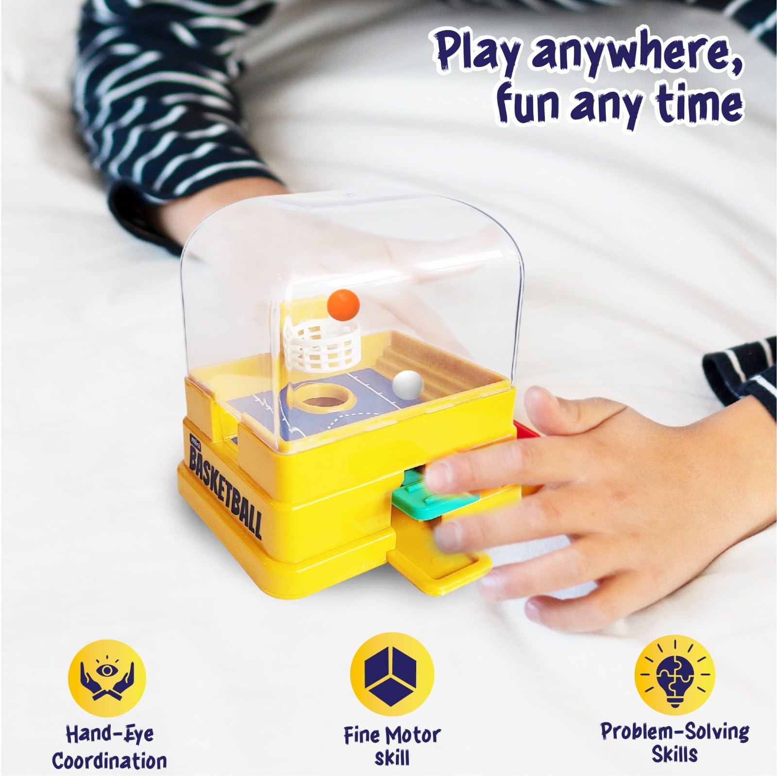 PlayMagic Original Pocket Basketball Set|With a miniature circle and a small shooters Improves hand-eye coordination and concentration Indoor-outdoor toy Best Birthday Gift for Kids 5yr+|Made in India - Image 5 thumbnail