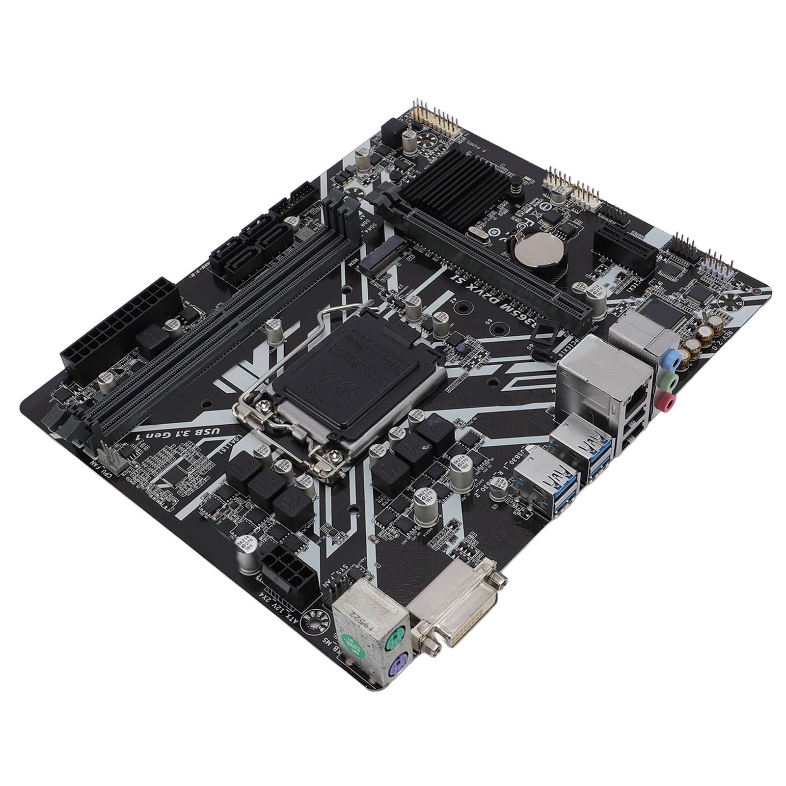 Placa Base B365M D2VX SI, Soporte de Zócalo LGA 1151 para CPU de 9.ª y 8.ª Generación DDR4 de Doble Canal de 32 GB de RAM, Placa Base M ATX con Salida DVI y Ranuras PCI E 3.0 para Core I9 I7