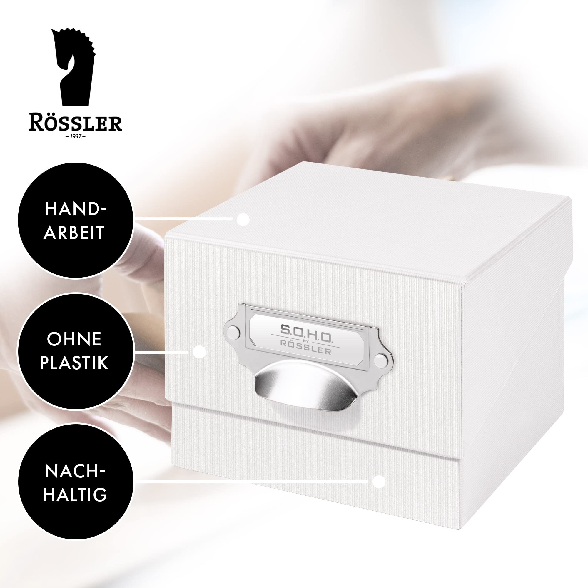 Scatola Per Foto S.O.H.O. - Bianca, Con Etichetta, 165x150x122 Mm