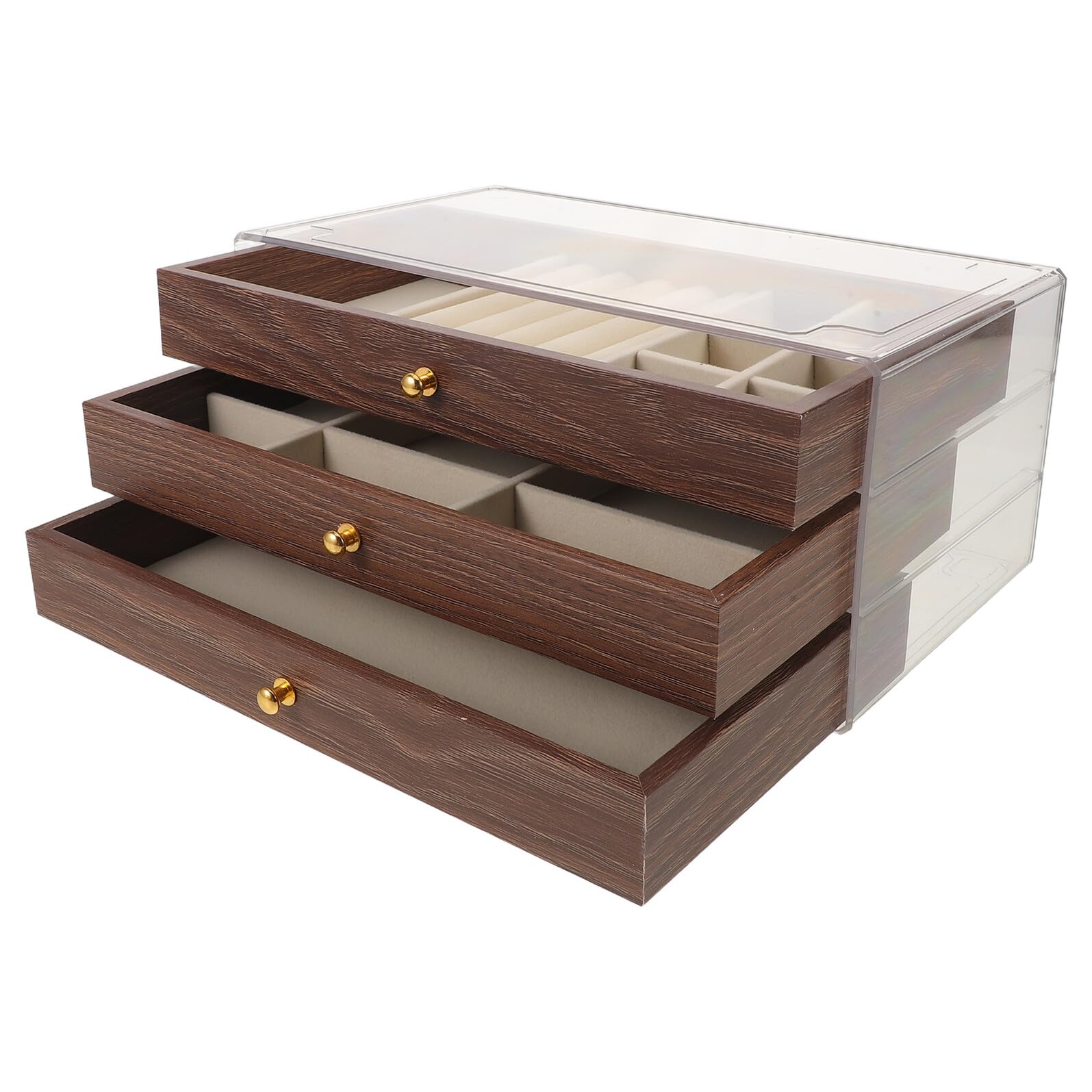 Boîte à bijoux vintage en bois pour organiser vos colliers sur la coiffeuse