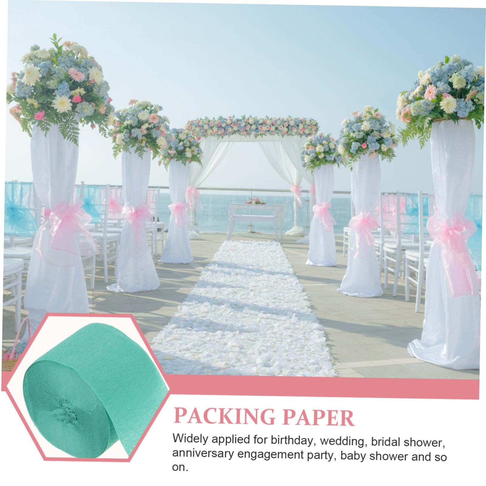 SEWACC 40rouleaux Papier Crépon Décorations De Fête Anniversaire Mariage Accessoires Pour Événements Et Décorations Thématiques