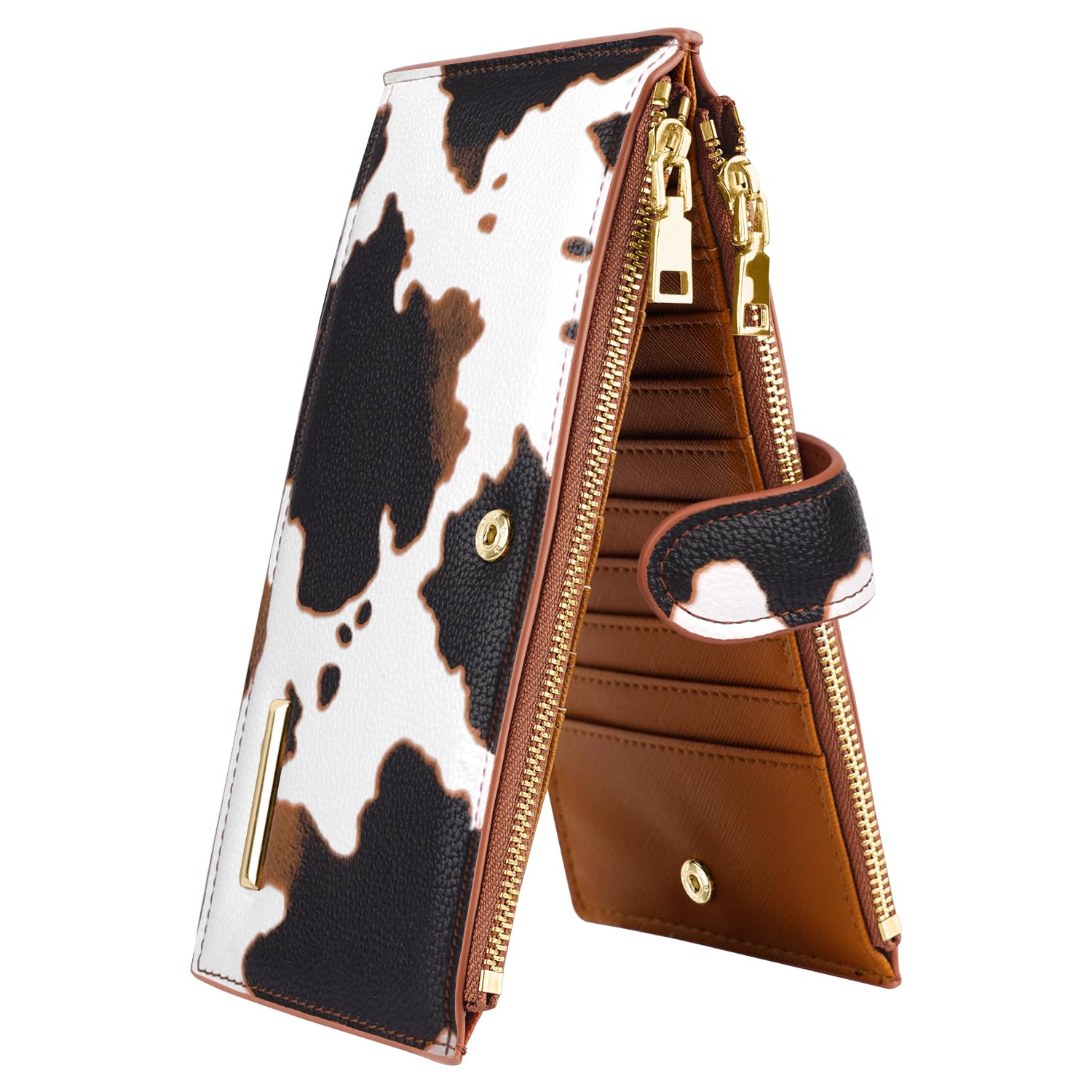 Coco RossiWomens RFID Blocking Large Capacity Wallet Multi Card Organizer Bifold Wallet for Women with Zipper Pocket