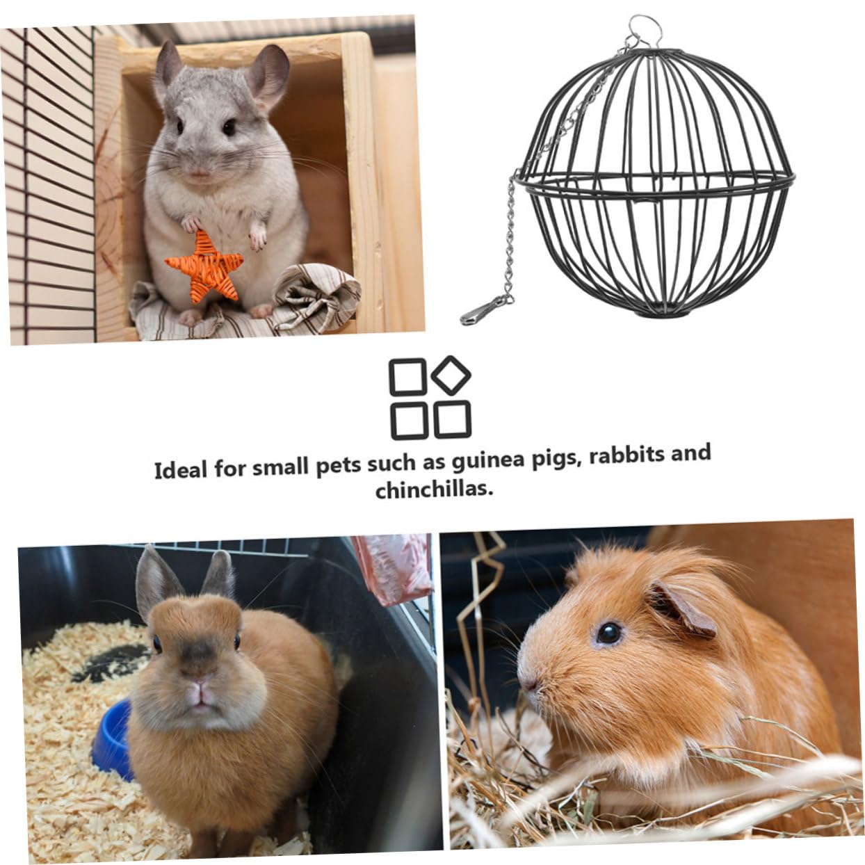 Milisten 4stücke Heuball Futterspender Für Kaninchen Und Nagetiere Hängendes Grasspielzeug Für Hamster Meerschweinchen Chinchillas Und Andere Kleintiere Robuste Konstruktion Für