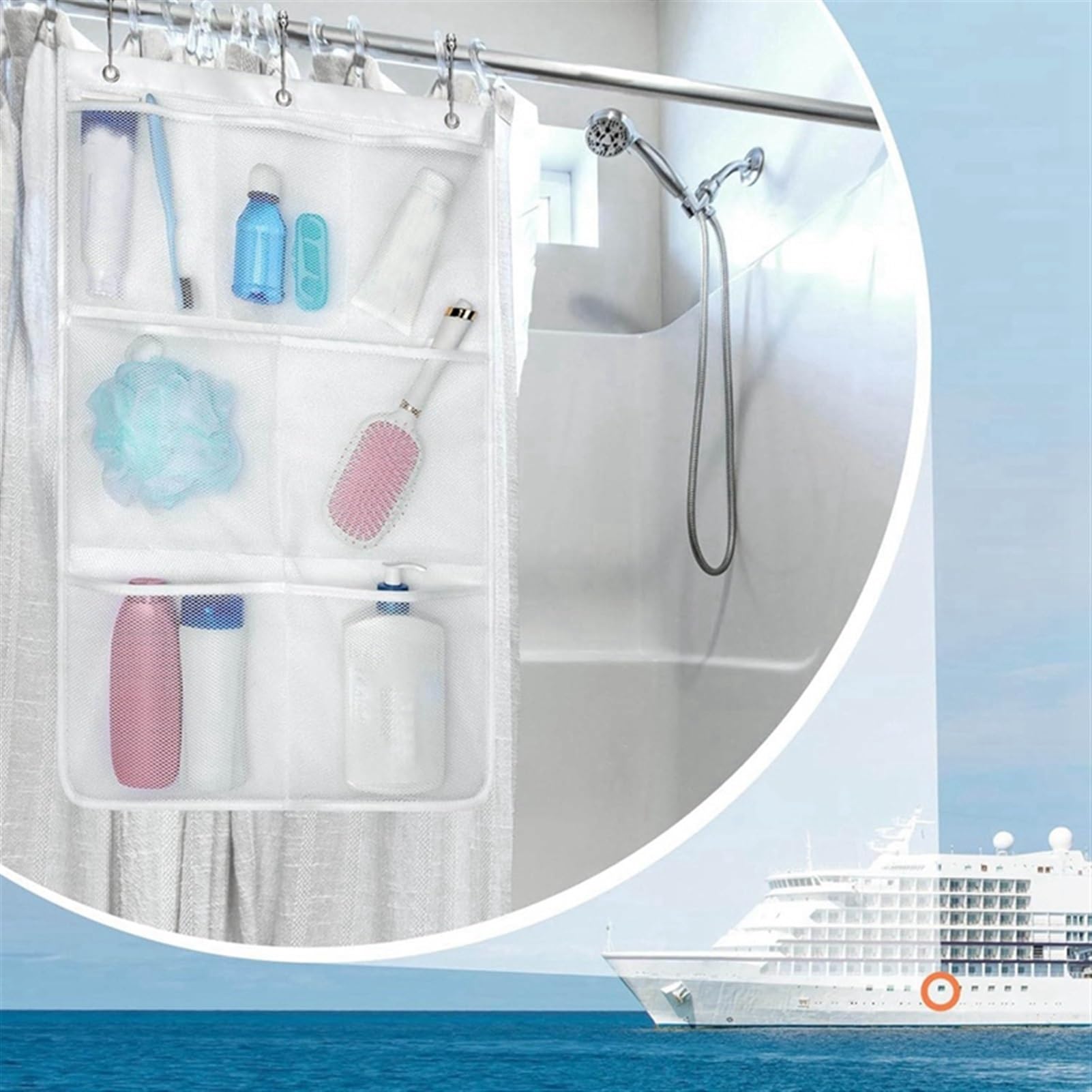 portaoggetti doccia in rete asciugatura rapida 7/8 tasche