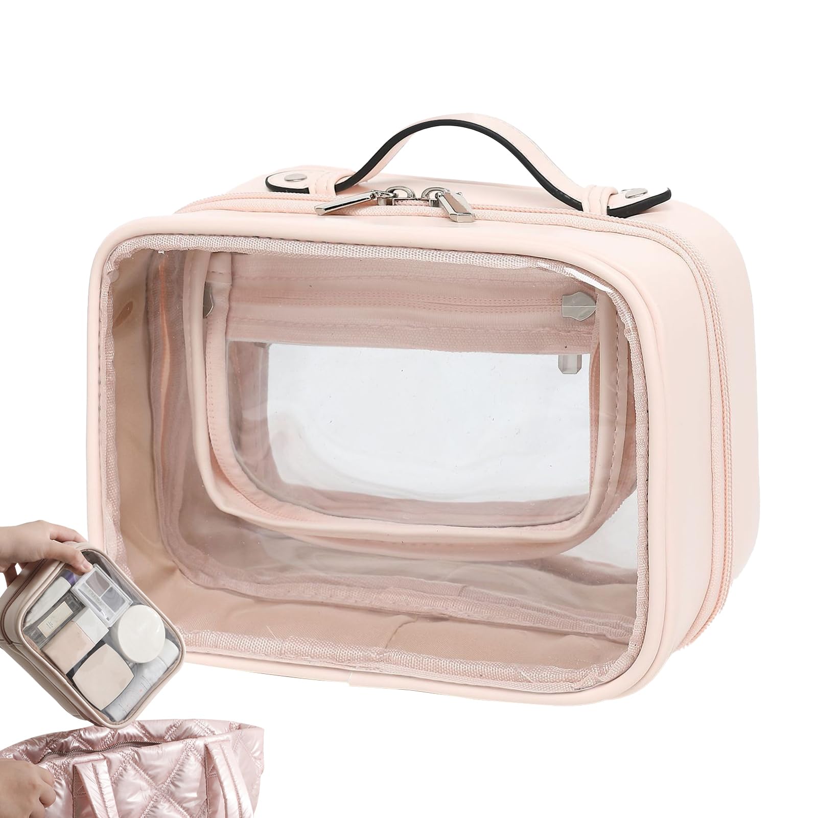 Amazon.co.jp: 透明な化粧バッグ | トラベルコスメポーチ,ポータブル