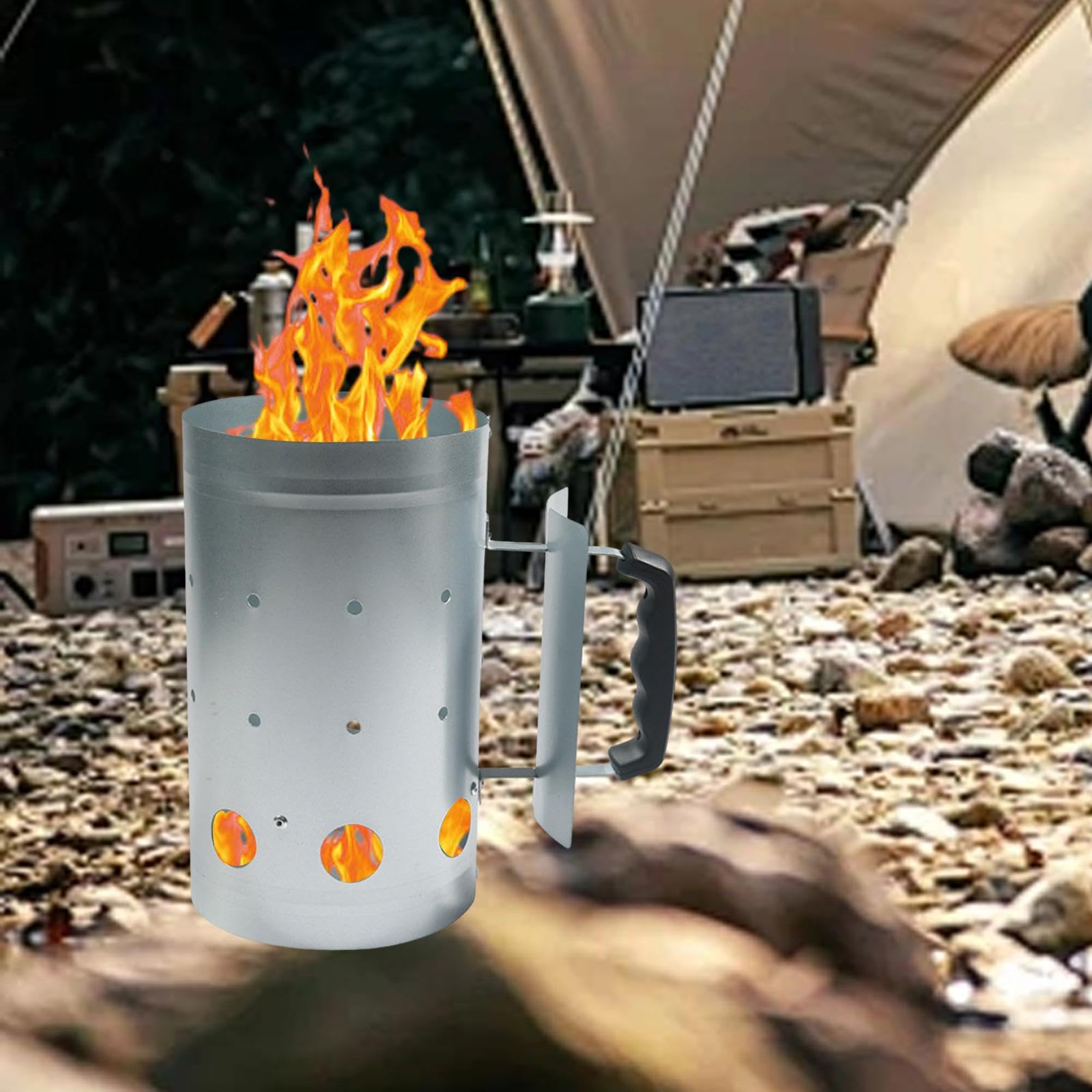 Encendedor para Barbacoa, Cubo de Carbón Resistente para Camping Y Jardín.