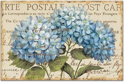 CounterArt Mantel individual de papel, hortensias azules, paquete de 24