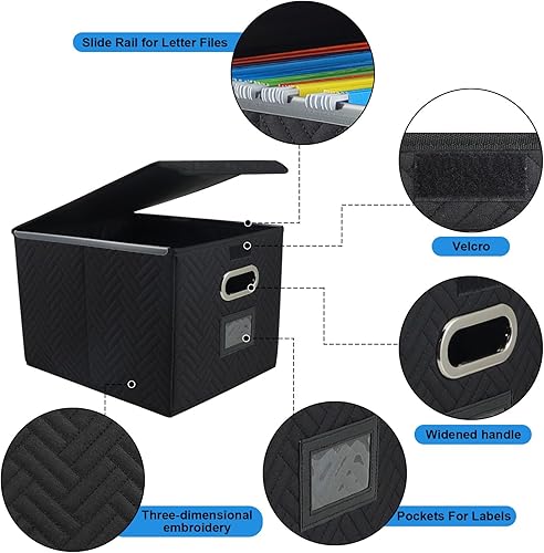 Miniatura 6 de Caja de almacenamiento de archivos, organizador de archivos colgantes, organización y almacenamiento de oficina, carpetas plegables decorativas,